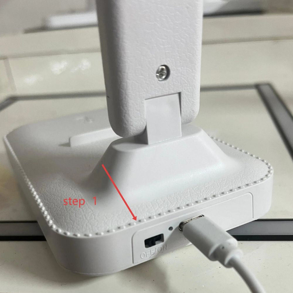 LED Folding Desk Lamp – Touch Switch White Dimmable Night Light for Bedroom & Office