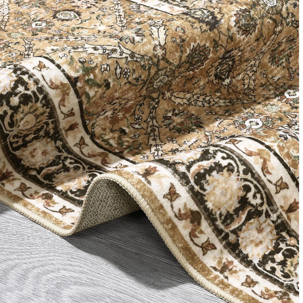 Machine Washable Moroccan Area Rug – Non-Slip, Low-Pile Vintage Living Room Carpet