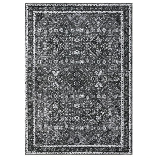Machine Washable Moroccan Area Rug – Non-Slip, Low-Pile Vintage Living Room Carpet