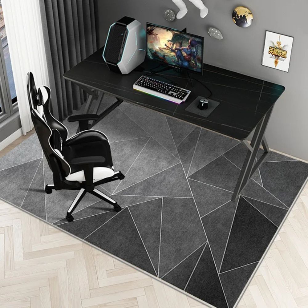 Minimalist Under Table Rug – Anti-Slip Geometric Carpet for Living Room & Gaming Setup