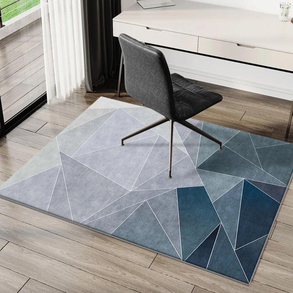 Minimalist Under Table Rug – Anti-Slip Geometric Carpet for Living Room & Gaming Setup