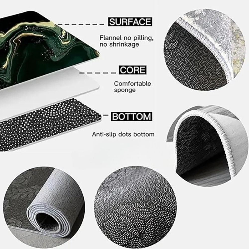 Minimalist Under Table Rug – Anti-Slip Geometric Carpet for Living Room & Gaming Setup