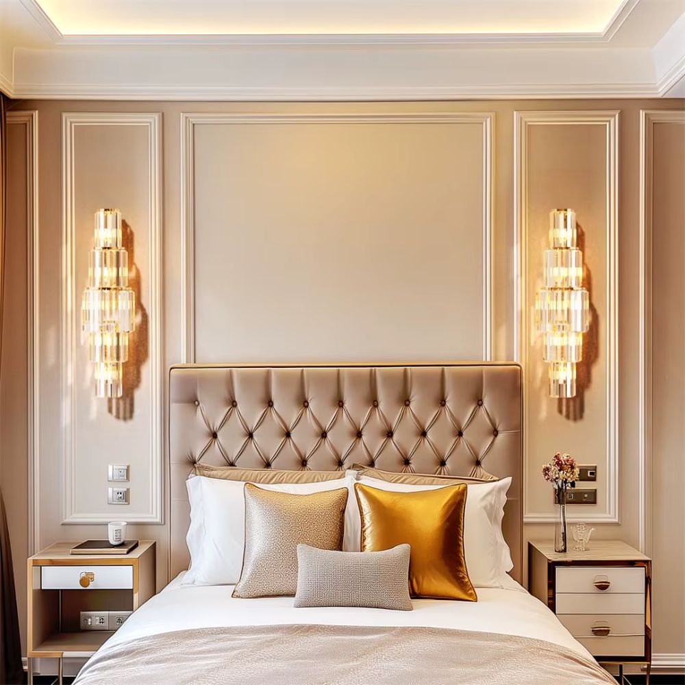 Modern Crystal Wall Lamp – 3-Layer Luxury Crystal Sconce with E14 LED Lights