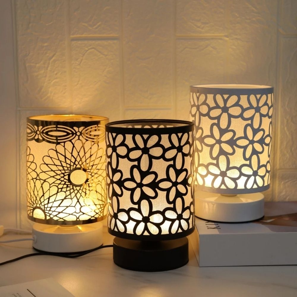 Modern Hollow Pattern Night Lamp – Warm Light for Bedroom & Living Room