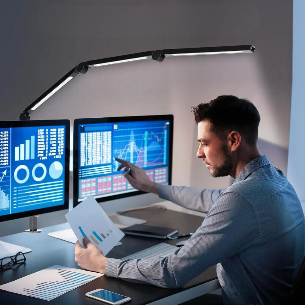 Multi-Angle Adjustable LED Desk Lamp – Space-Saving Foldable Clamp Light