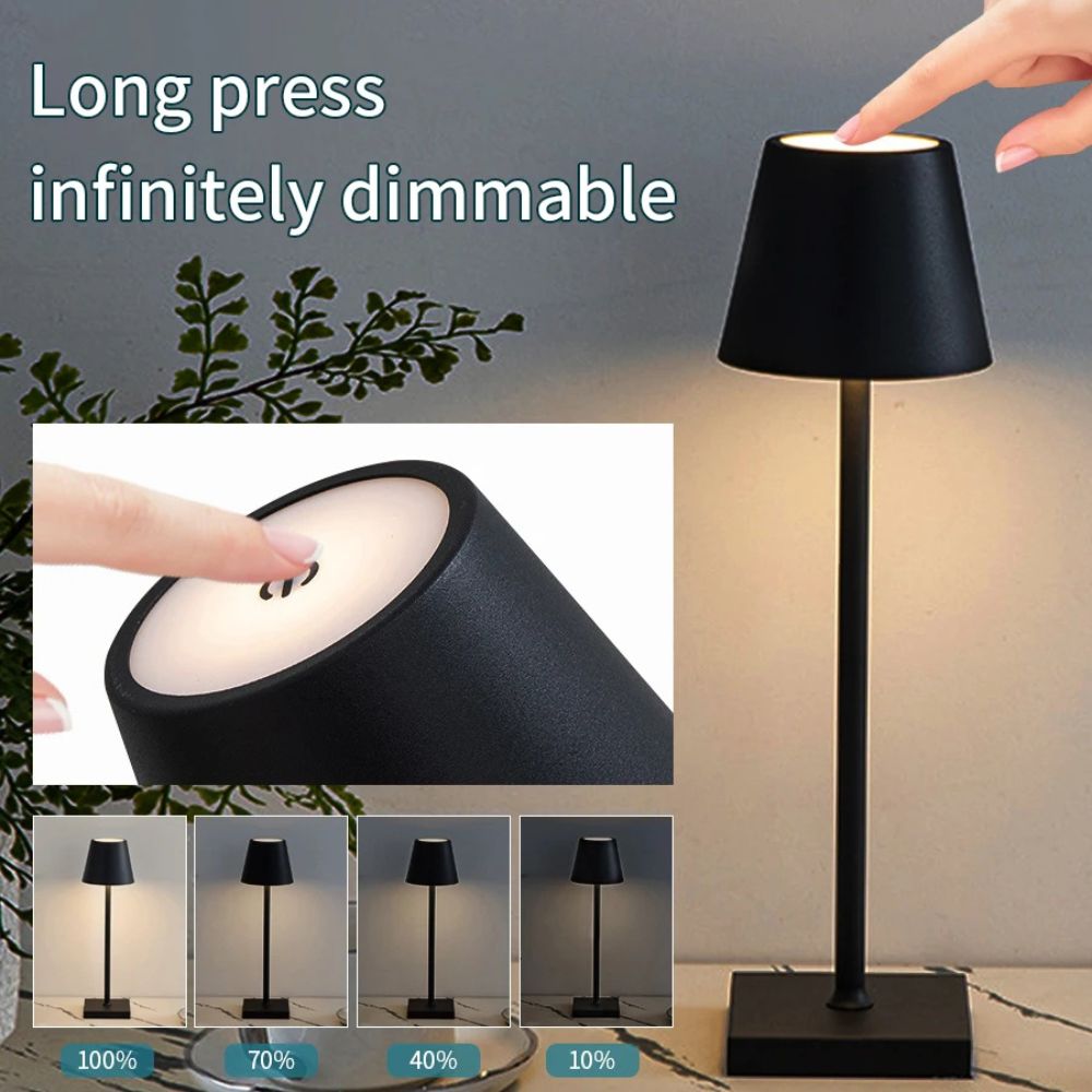 Rechargeable LED Table Lamp with Touch Control – 3-Level Dimmable Desk Light