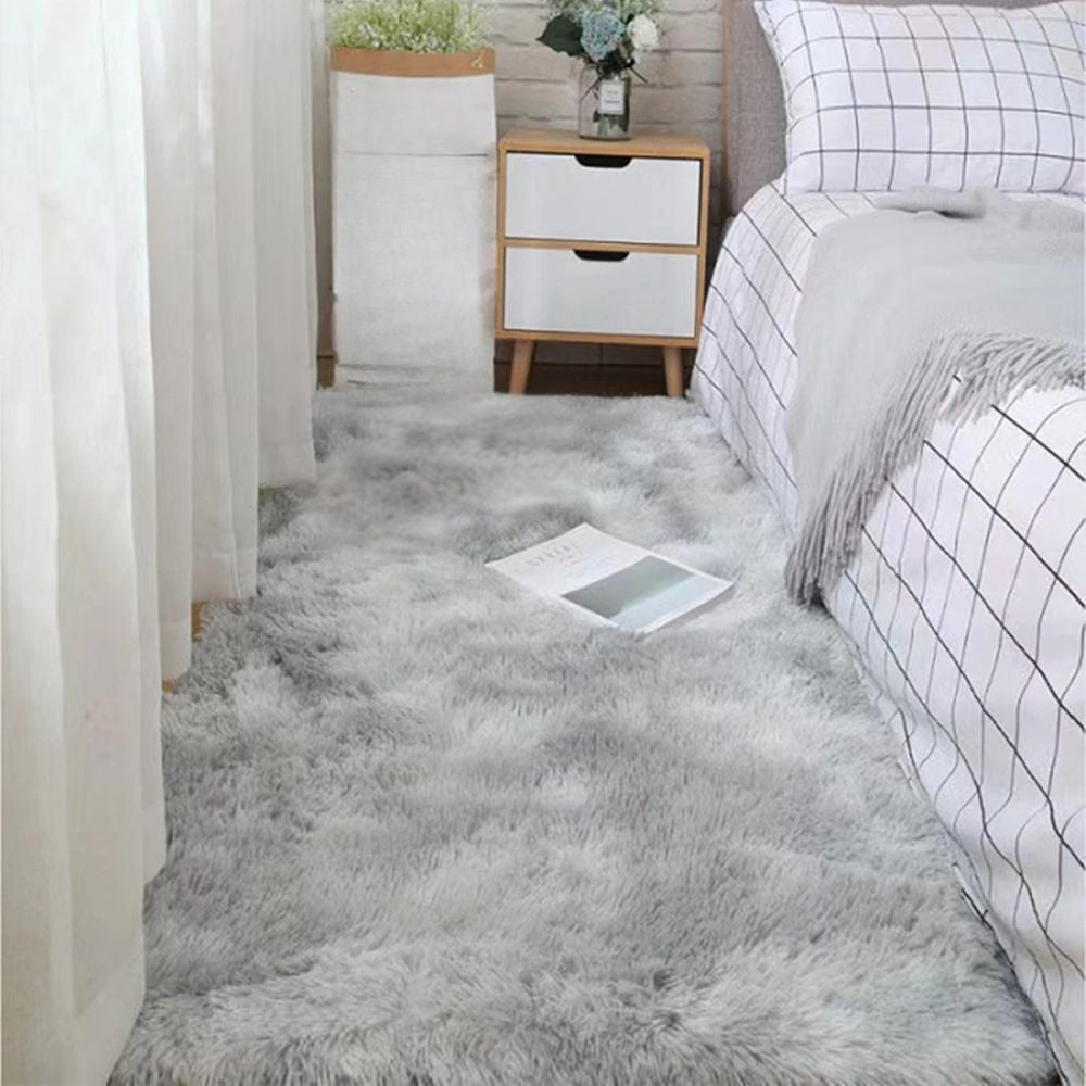 Soft Fluffy Area Rug for Bedroom – Tie-Dyed Shaggy Non-Slip Plush Carpet for Living Room & Bedside