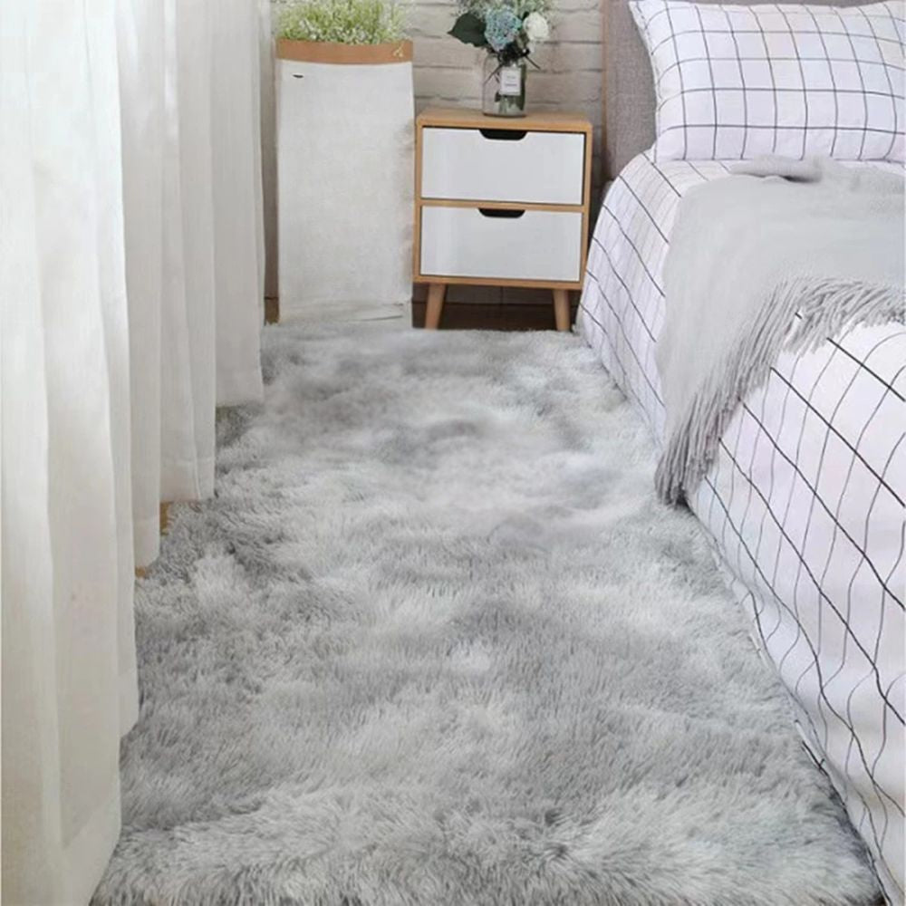 Soft Fluffy Area Rug for Bedroom – Tie-Dyed Shaggy Non-Slip Plush Carpet for Living Room & Bedside