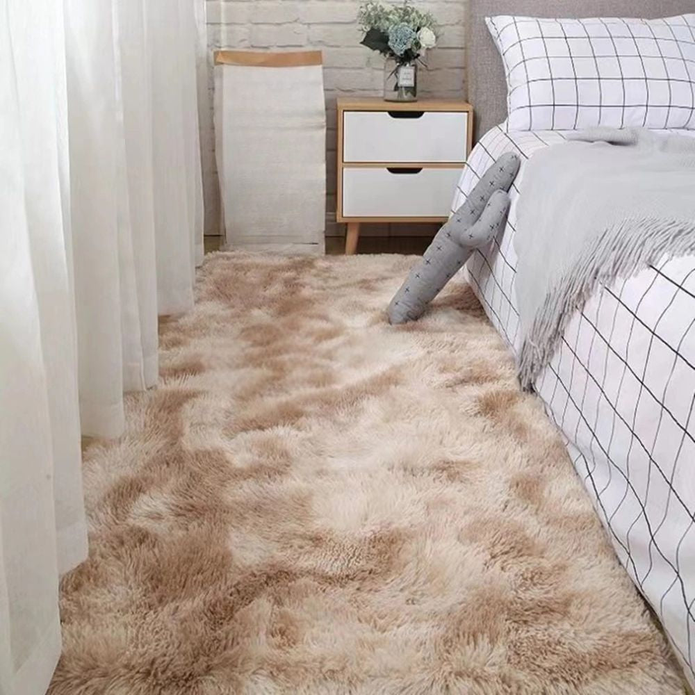 Soft Fluffy Area Rug for Bedroom – Tie-Dyed Shaggy Non-Slip Plush Carpet for Living Room & Bedside