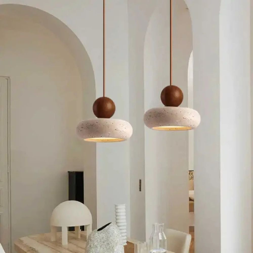 Vintage Stone Pendant Light - Elegant Hanging Light for Bedrooms & Interiors
