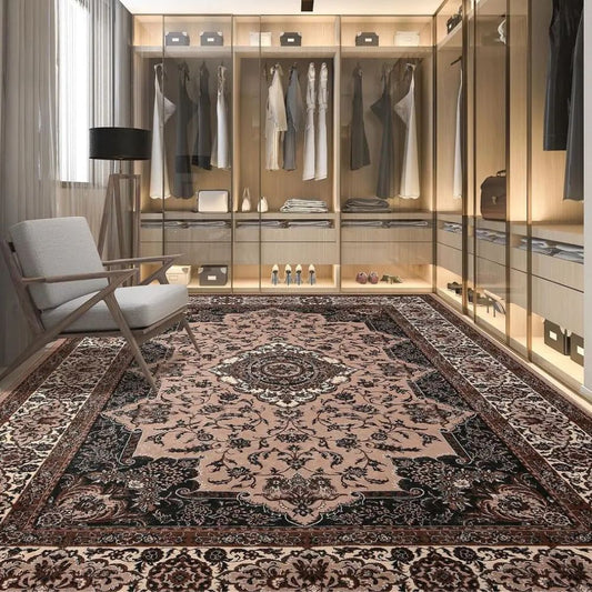 Vintage Style Washable Rug 5'x7' – Non-Slip Low Pile Carpet for Living Room & Home Decor