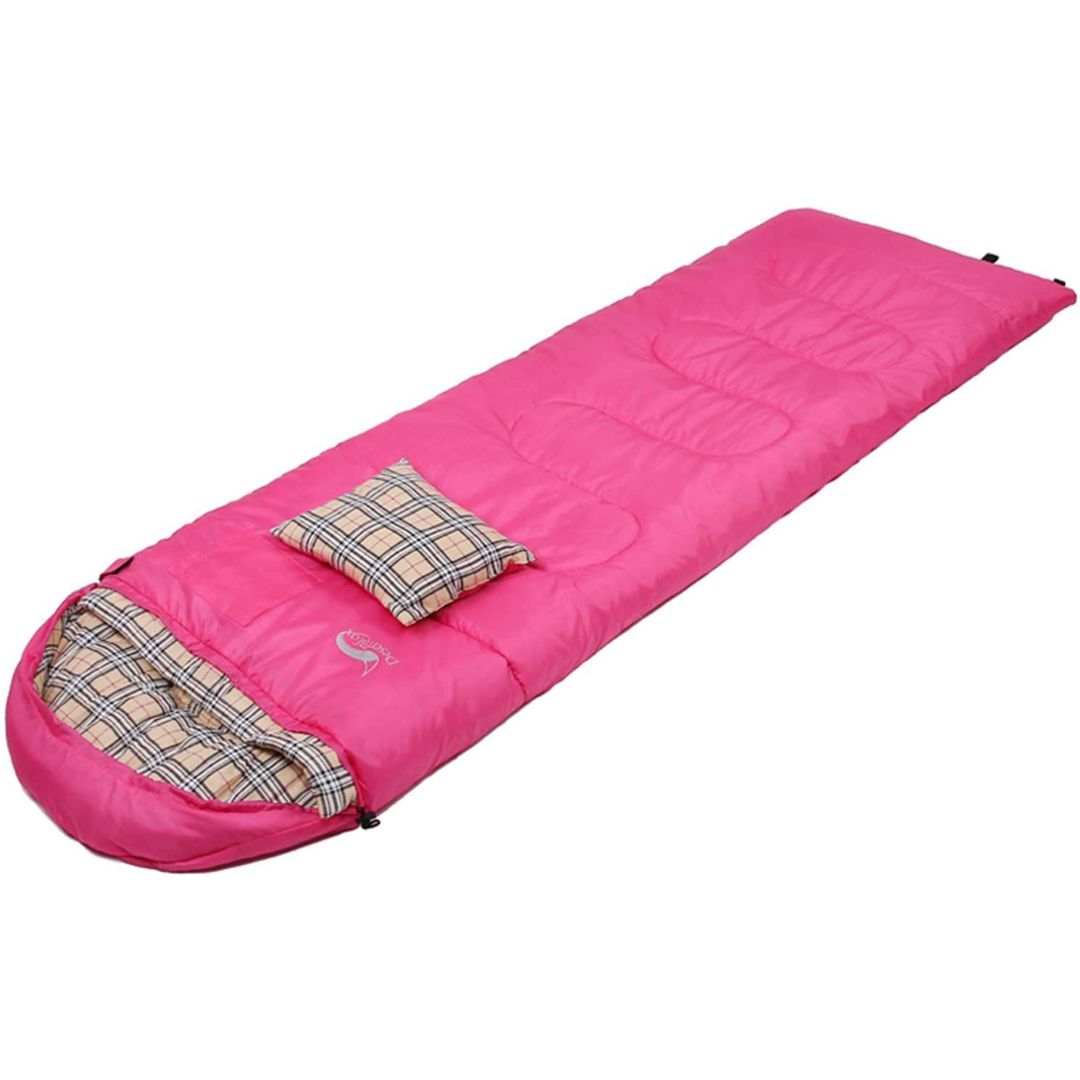 Large Comfortable Kids Sleeping Bag With Pillow - Pink image