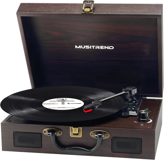 Vintage Suitcase-Style Vinyl Turntable Record Player image 0