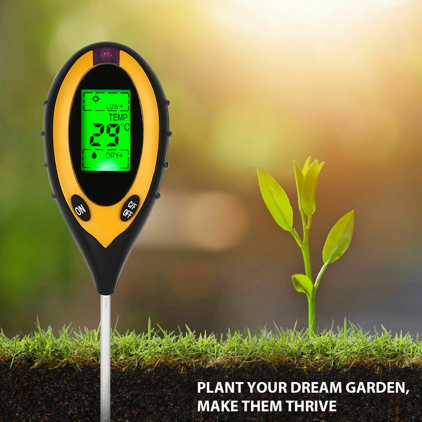 4 in 1 PH Tester Soil Water Moisture Light Test Meter for Garden Plant Seeding image 1