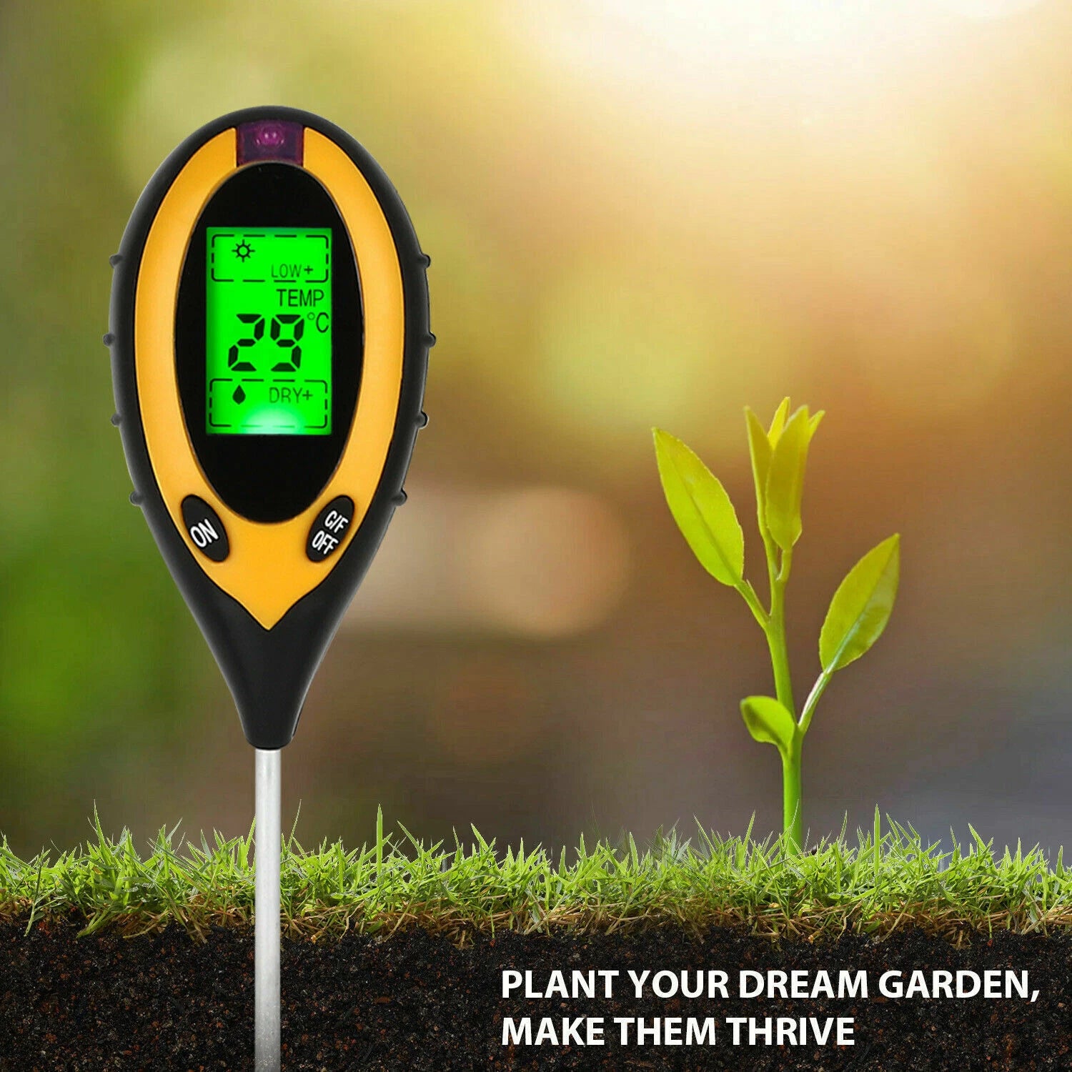 4 in 1 PH Tester Soil Water Moisture Light Test Meter for Garden Plant Seeding image 1