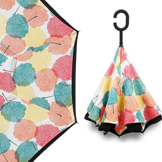 Upside Down Inverted Rain Umbrella - Polki Dot image