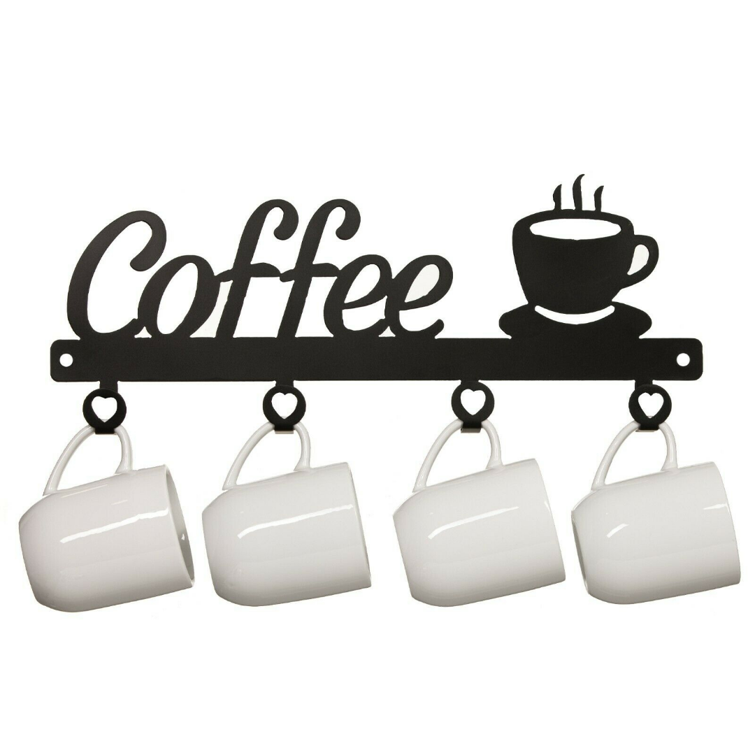 Spacious Wall Mounted Coffee Mug Holder Rack image 0