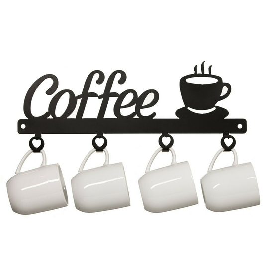 Spacious Wall Mounted Coffee Mug Holder Rack image 0