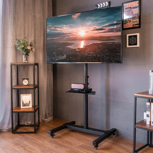 Portable Rolling Mobile TV Cart Stand On Wheels image 0