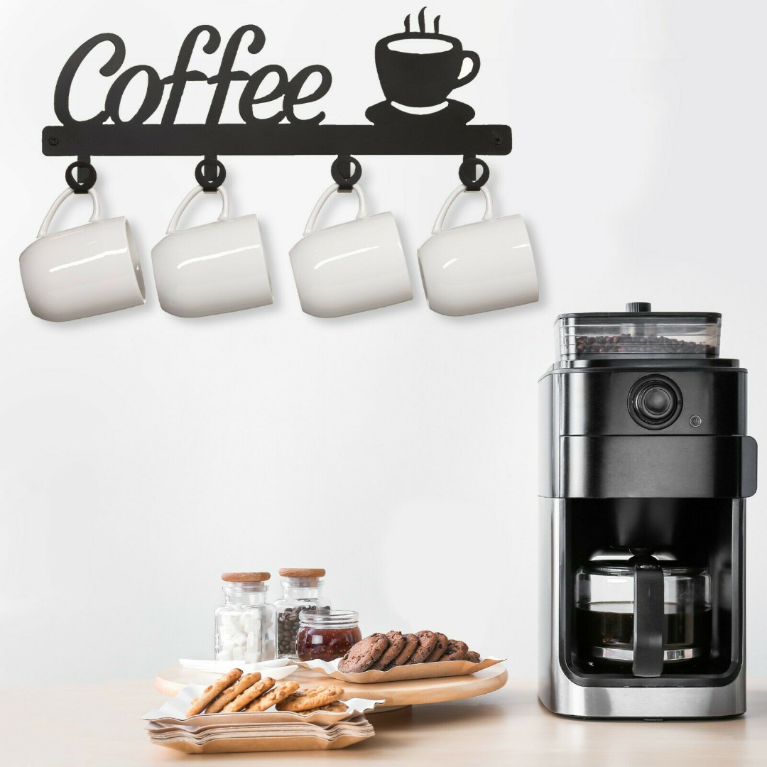 Spacious Wall Mounted Coffee Mug Holder Rack image 2
