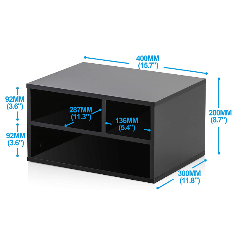 Large Premium Desktop Wooden Printer Stand With Storage image 4