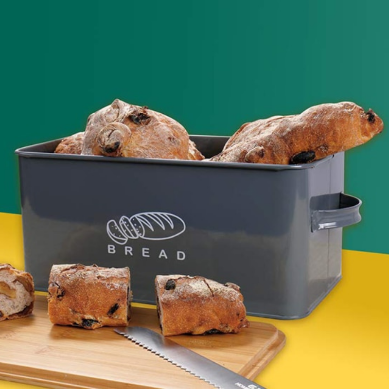 Premium Large Black Metal Bread Holder Storage Box image 6