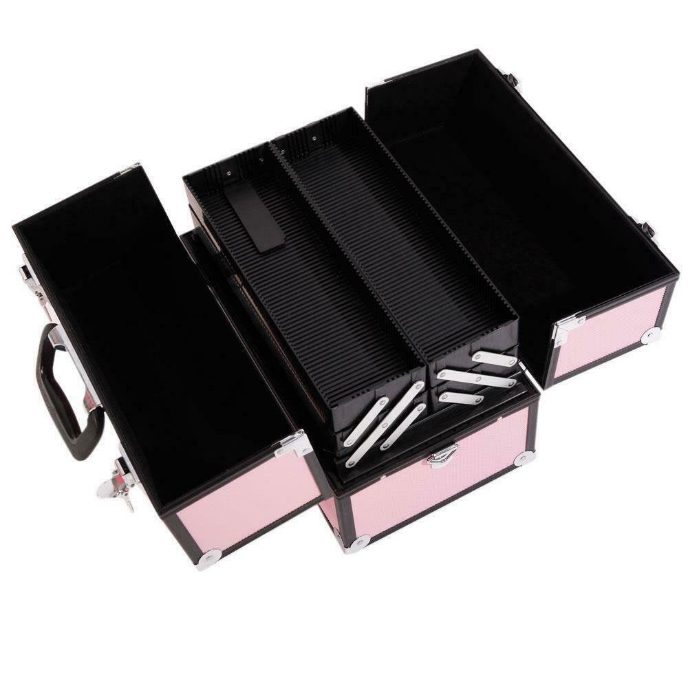 Large Compact Traveling Makeup Organizer Suitcase Box image 1