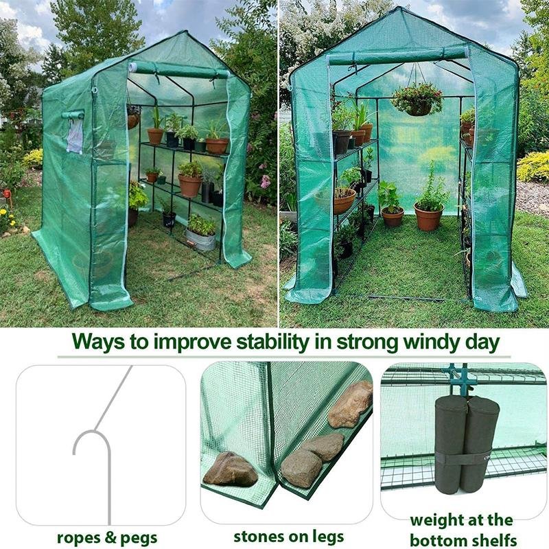 Walk-In Plant Greenhouse with Durable PE Cover image 5