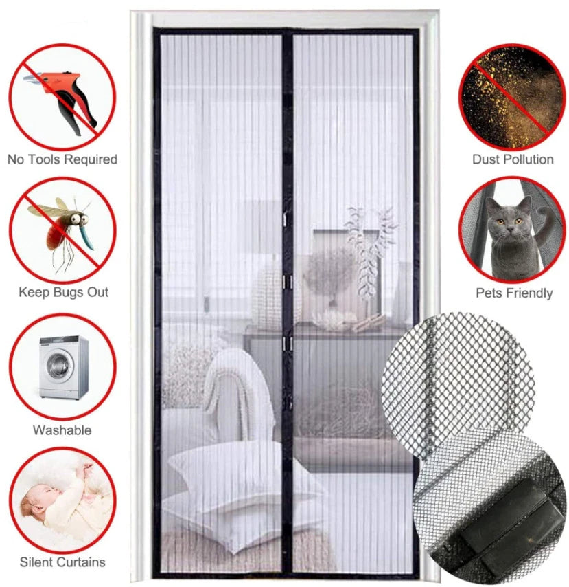 Premium Magnetic Mesh Screen Door Net image 6
