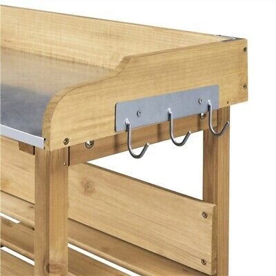 Outdoor Garden Wooden Potting Workbench Table Station image 4