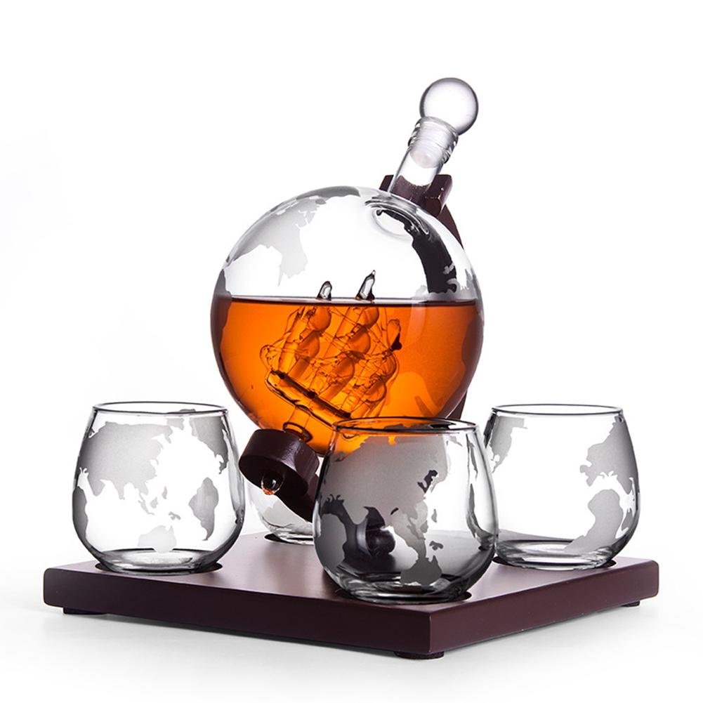 Ultimate Globe Whiskey Decanter Set With 4 Glasses image 2