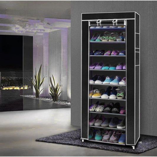 9 Tiers Shoe Storage Organizer Cabinet with Cover image 0