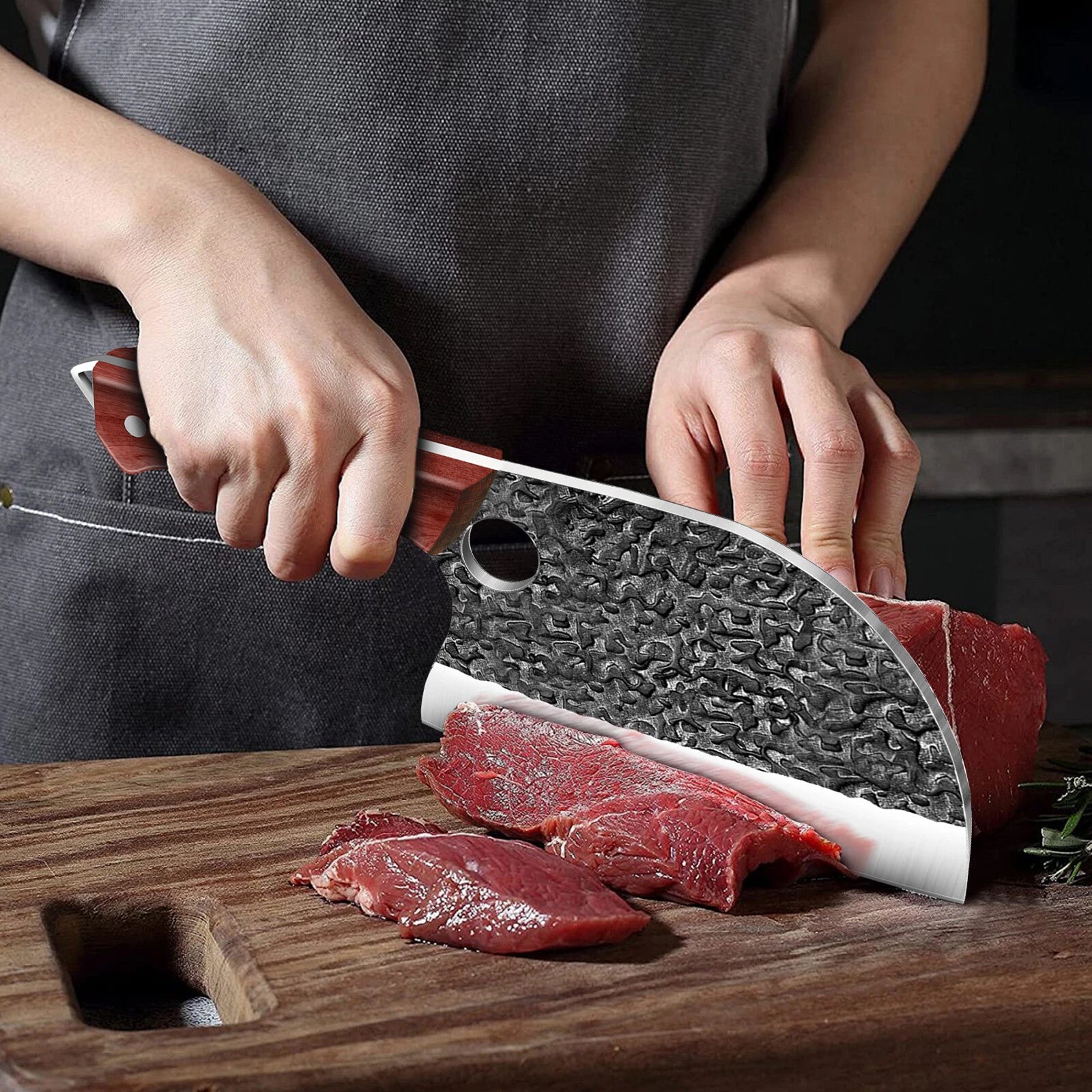 Hand Forged Serbian Meat & Vegetable Cleaver Knife image 3