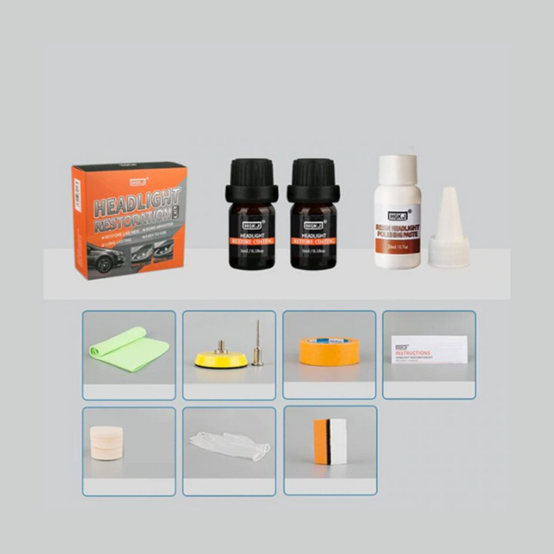 Premium Car Headlight Lens Restoration Cleaner Kit image 1