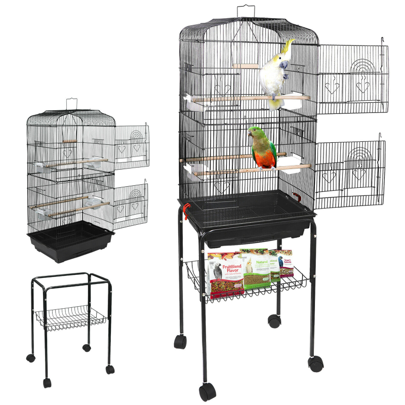 Portable Large Big Bird Cage With Wheels 59" image 6