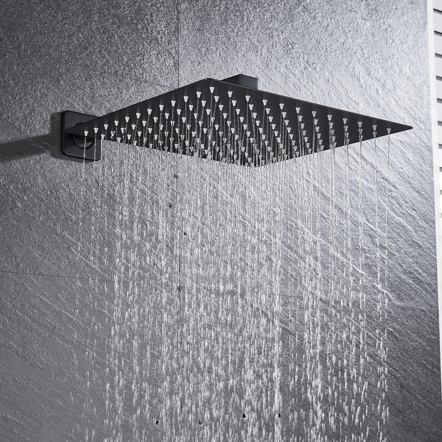 Wall-Mounted Shower Faucet Combo with Rainfall Shower Head and Mixer Valve image 2
