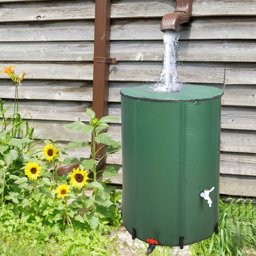 Portable Folding Rain Water Collector Barrel System 100 Gallon image 1