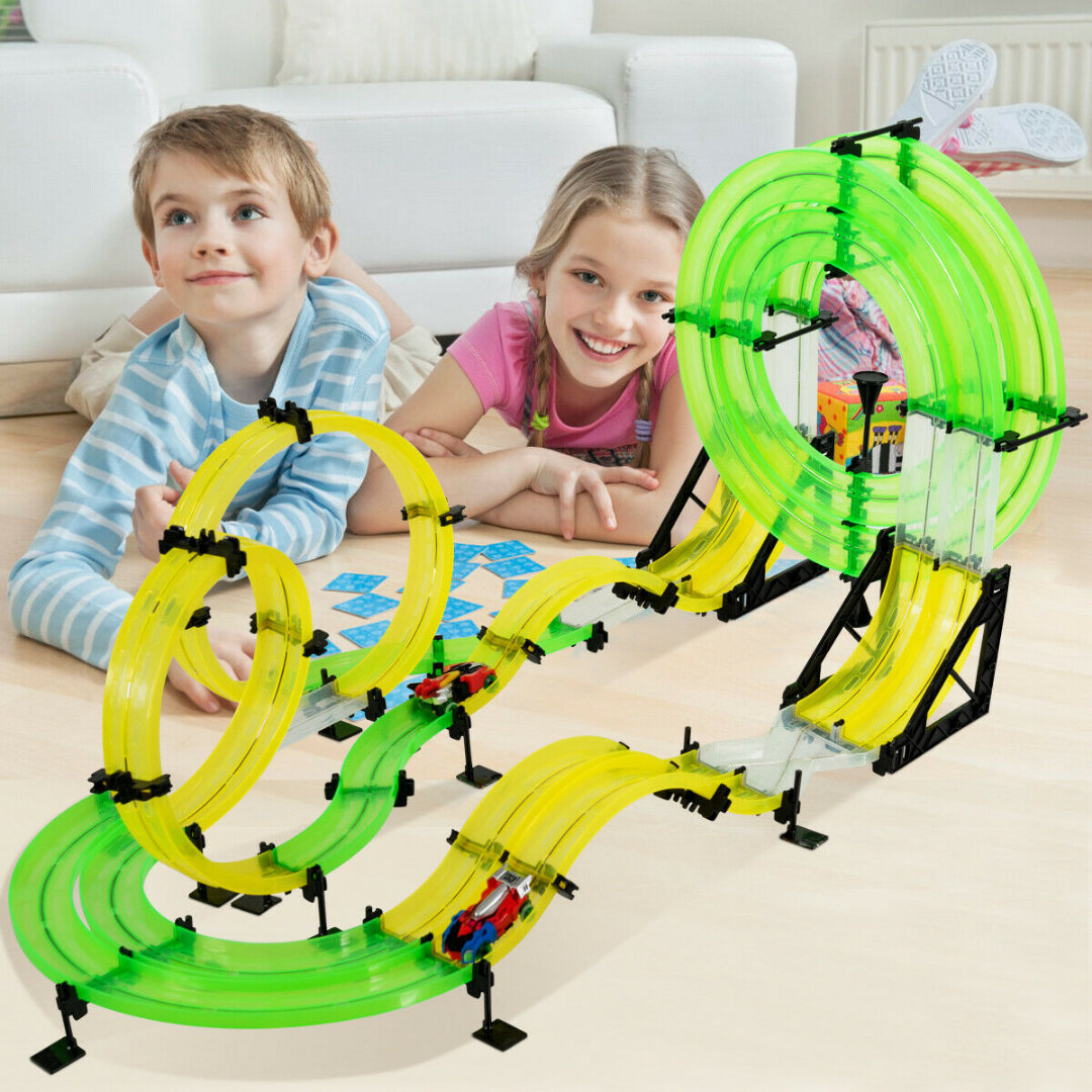 Kids RC Rail Racer Car Track Toy 28.5 FT image 2