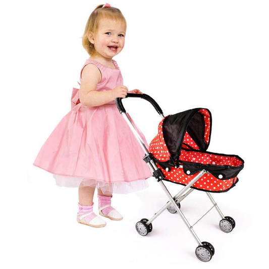 Lightweight Baby Doll Toy Stroller Carriage Red image 0