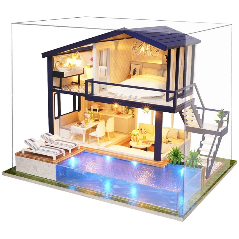 Modern Miniature Lighted DIY Dollhouse Kit image 0