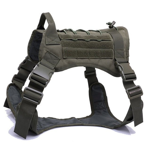 Heavy Duty Tactical No Pull Dog Harness Vest - Army green, M image