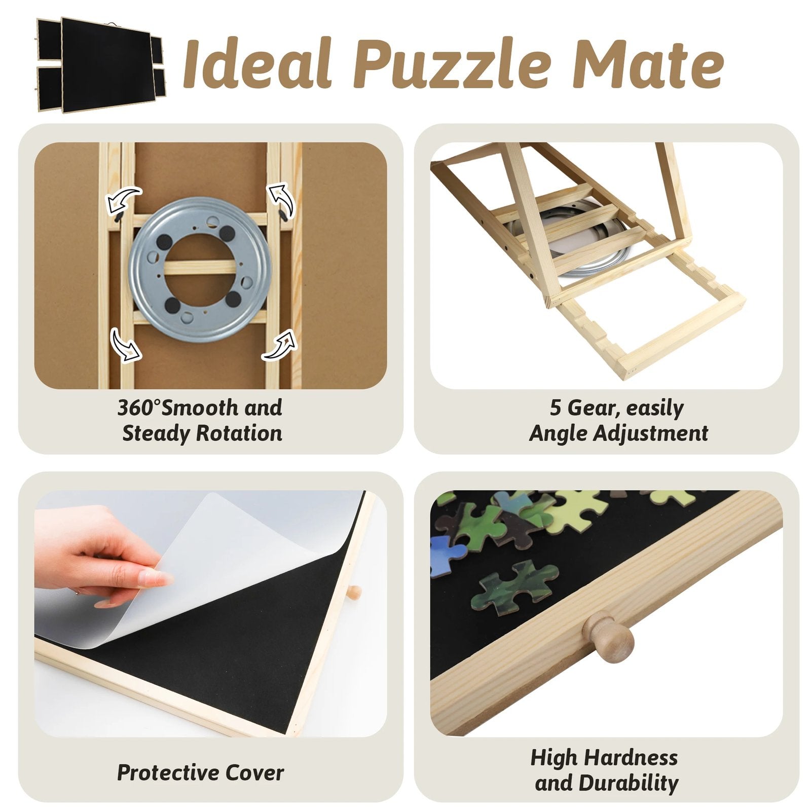 Large Portable Spinning Jigsaw Puzzle Table image 3
