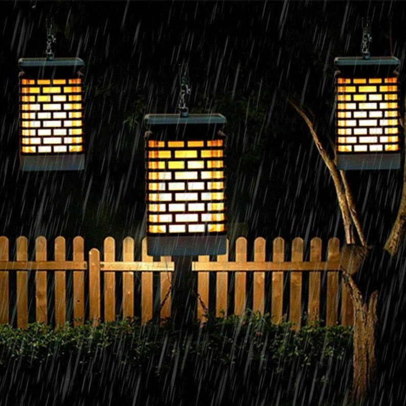 Outdoor Hanging Solar Powered LED Lanterns 6" image 1