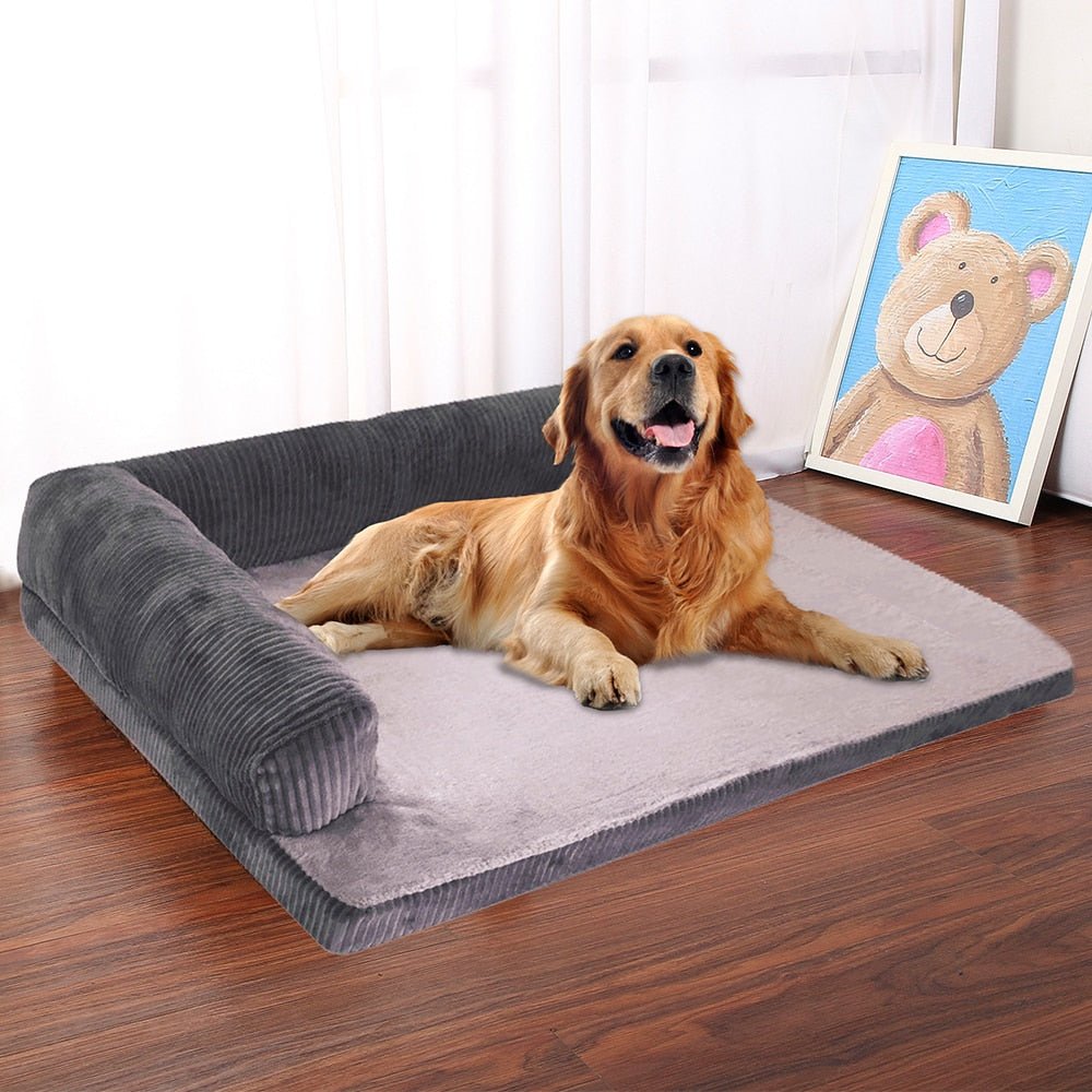 Large Spacious Modern Washable Tough Dog Bed - Grey, M image