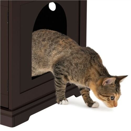 Large Hidden Cat Litter Box Enclosure Cabinet image 1