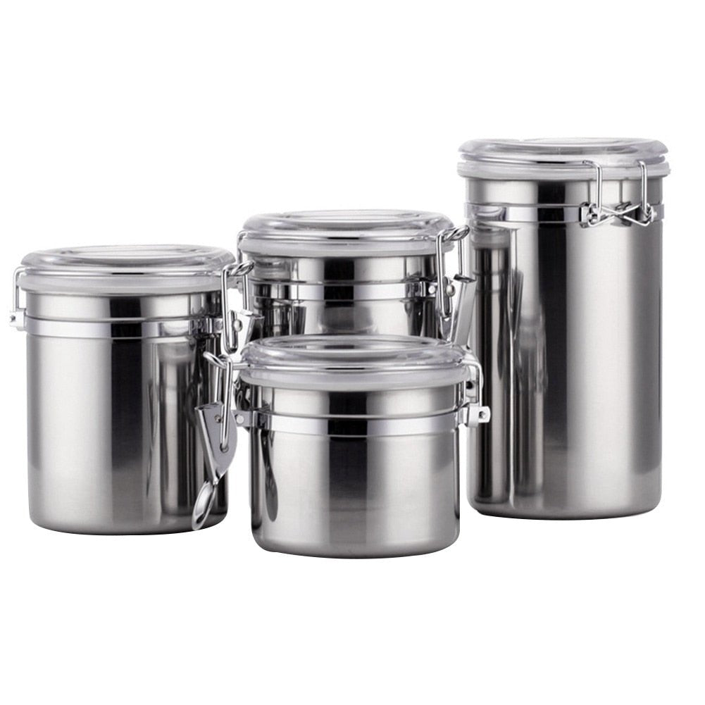 Stainless Steel Kitchen Storage Canister Set 4pcs image 0