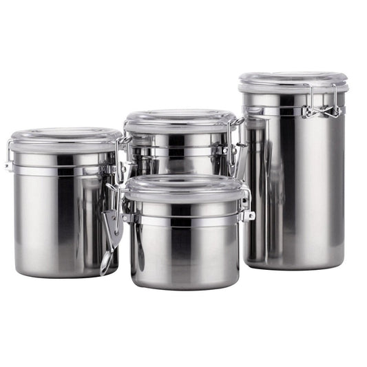 Stainless Steel Kitchen Storage Canister Set 4pcs image 0