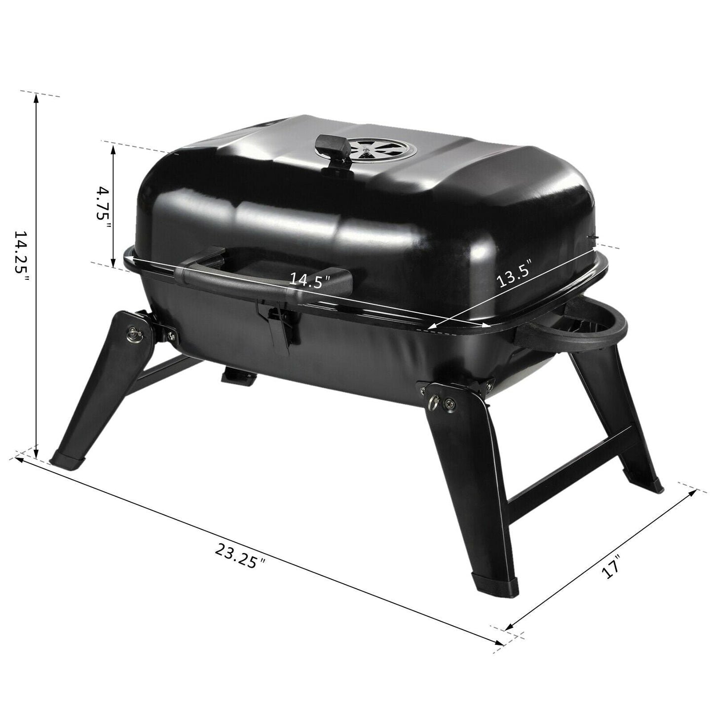 Portable Compact Outdoor Tabletop Backyard Charcoal BBQ Grill image 4