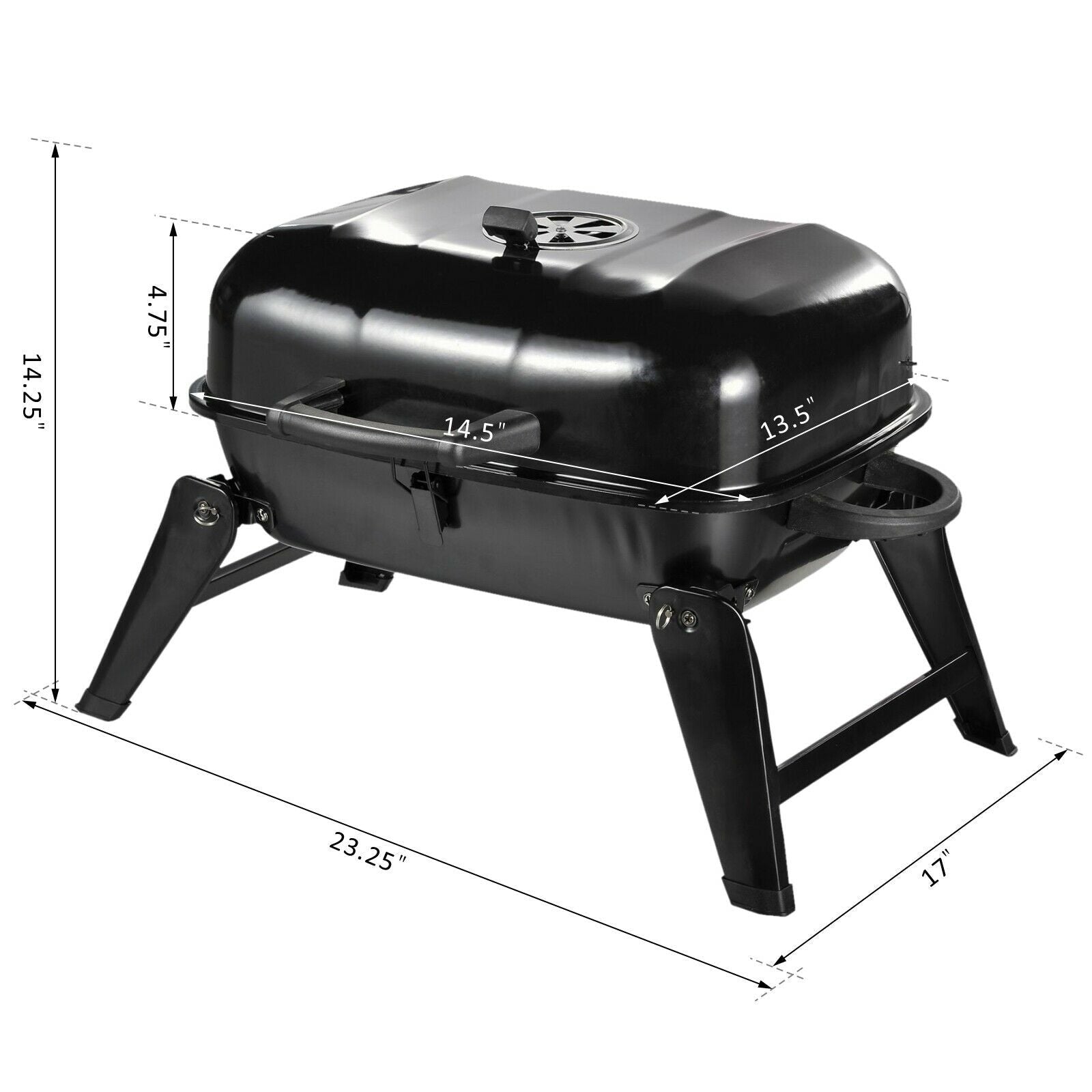 Portable Compact Outdoor Tabletop Backyard Charcoal BBQ Grill image 4