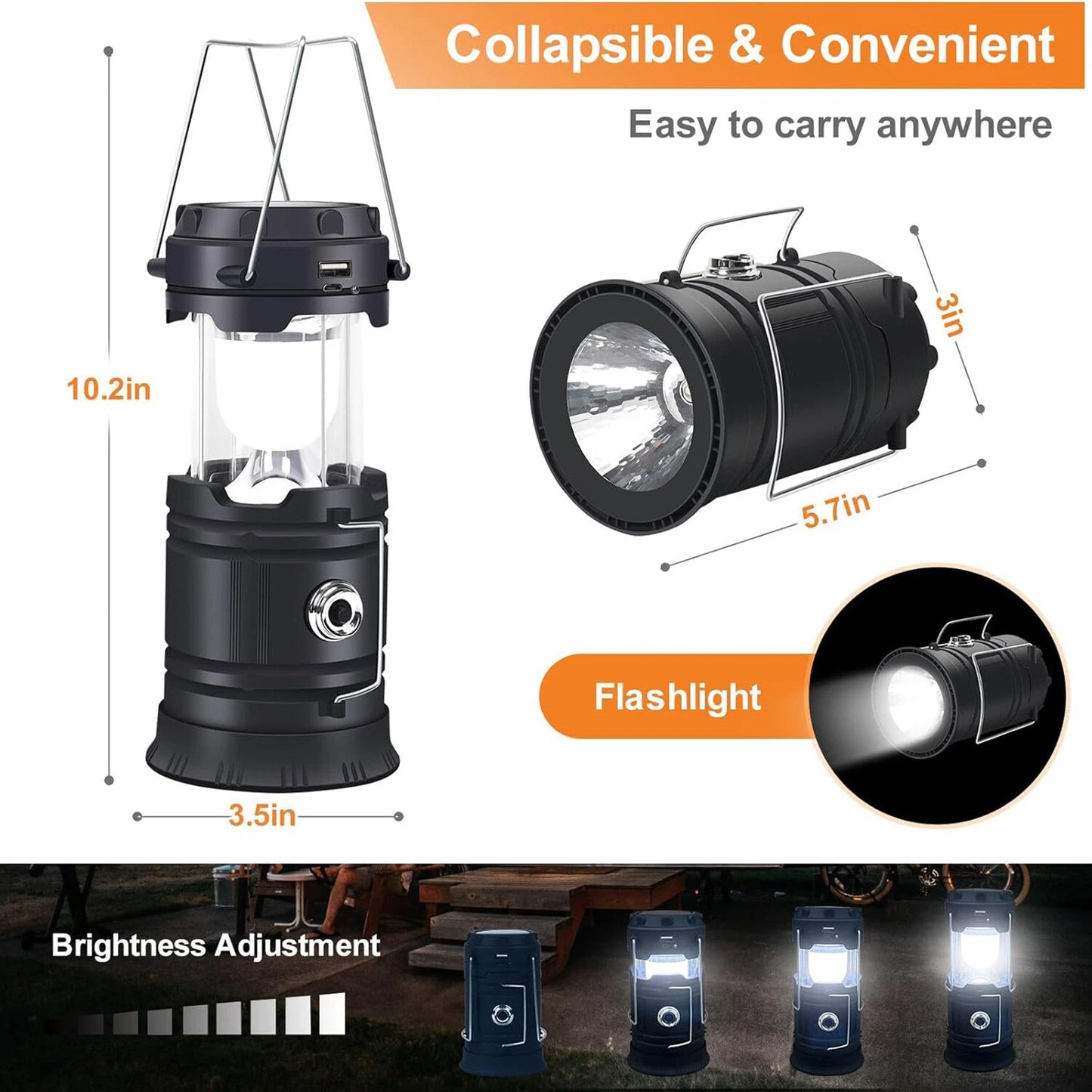 Powerful LED Rechargeable Solar Outdoor Camping Lantern Light image 4